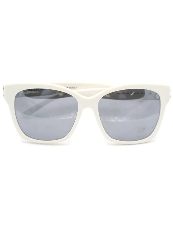 Balenciaga Dynasty Eyewear Square Frame Sunglasses White Silver main image 4